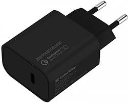 Пристрій зарядний мережевий Colorway Power Delivery Port USB Type-C (20W) V2 чорний (код 122366)
