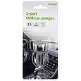 Автомобільний зарядний пристрій EnerGenie EG-U2C2A-CAR-02 2*USB чорний (код 123288), фото 3