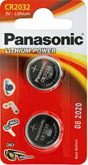 Батарейки CR2032 Panasonic Lithium (2шт/пач.) (CR-2032EL/2B) (код 78105)