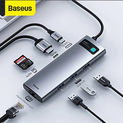 USB-хаб Baseus Metal Gleam Series 8-in-1 Type-C Gray (CAHUB-CV0G) Гарантія!