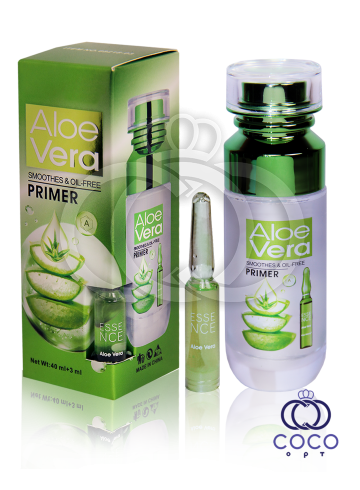 Основа під макіяж вирівнювальна Aloe vera Smoothes & Oil-Free Primer із сироваткою Алое 40 мл+ 3 мл, фото 1
