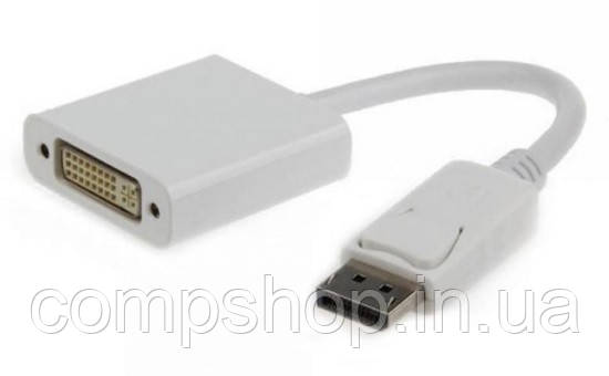 Адаптер DP->DVI (M/F) Cablexpert, 0.1м, білий (A-DPM-DVIF-002-W) (код 86009)