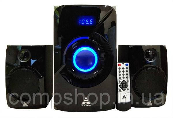 Акустична система 2.1 GoldenField LA-165C 2x10W+25W MP3 player Remote Control+FM+BlueTooth (код 101306)