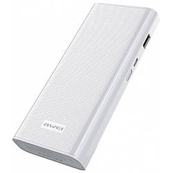 Зовнішній акумулятор Power bank AWEI P77K 12000 Mah батарея заряджання Білий