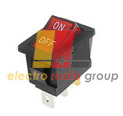 Переключ. з підсвічуванням MIRS-201A (ON-OFF), 4pin, 6A, червоний