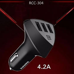 АЗП автозарядне 3 юсб 4.2 А — Remax RCC-304 Alien 3 USB car charger