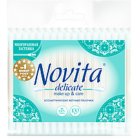 Палочки ватные в полиэтиленовом пакете NOVITA Delicate 100шт, арт. 41202340