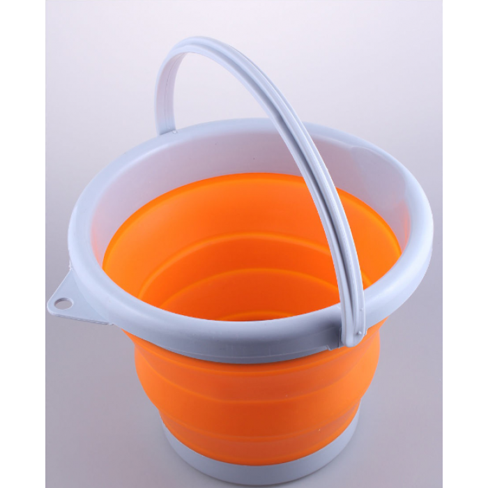 Ведро 10 литров туристическое складное Collapsible Bucket Оранжевое - фото 1 - id-p1526594228