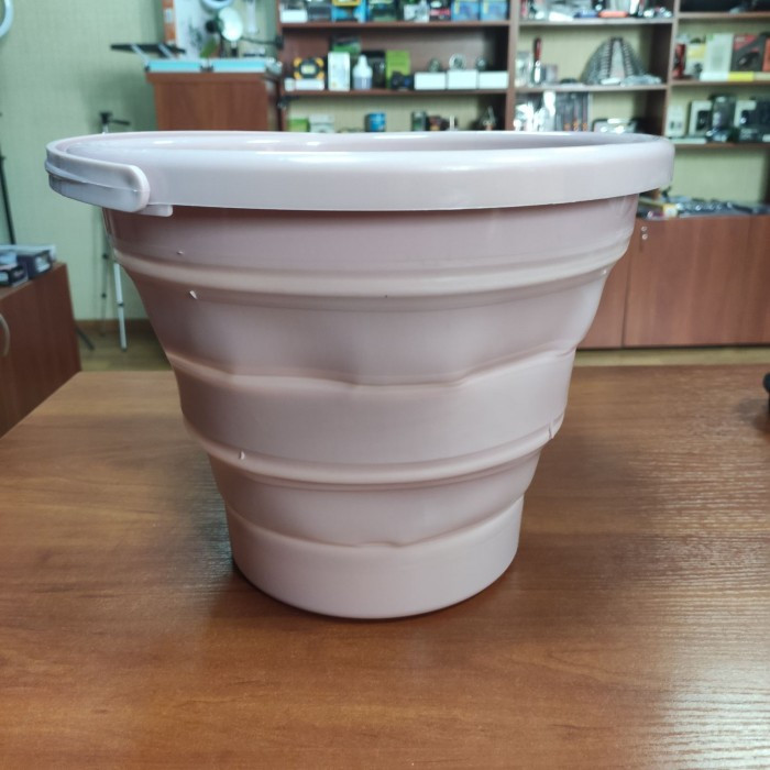 Ведро 10 литров туристическое складное Collapsible Bucket Тёмно-розовое - фото 1 - id-p1526594611