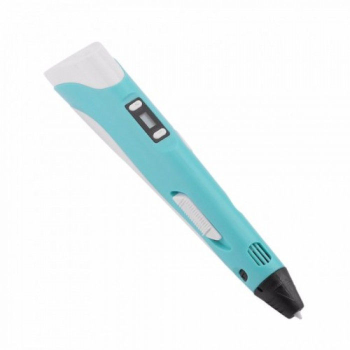 3D ручка для рисования с экраном 3д Ручка Pen3 MyRiwell с LCD дисплеем + трафарет Голубая - фото 4 - id-p1526581193
