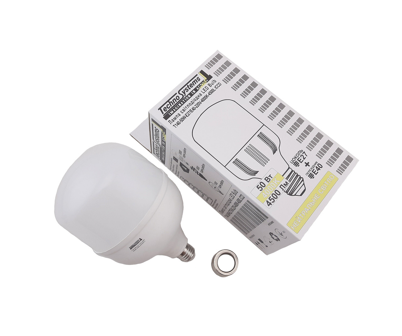 Лампа світлодіодна LED Bulb-T140-50W-E27-E40-220V-4000K-4500L ICCD TNSy, фото 1