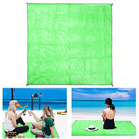Коврик-подстилка для пикника или моря анти-песок Sand Free Mat 200x200 см Зелёный