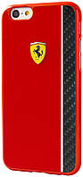 Чохол-накладка Ferrari Scuderia Hard Case Glossy with Real Carbon Fiber Plate iPhone 6/6S, Red (FECBSHCP6RE)
