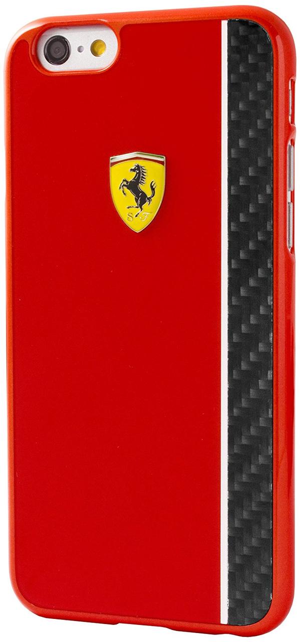 Чохол-накладка Ferrari Scuderia Hard Case Glossy with Real Carbon Fiber Plate iPhone 6/6S, Red (FECBSHCP6RE)