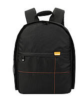 Рюкзак для фотоаппарата универсальный противоударный Черный с оранжевым ( код: IBF032BJ )