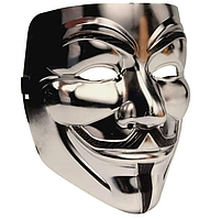 Маска Гай Фокс (Анонімус), колір сріблястий ОСТ