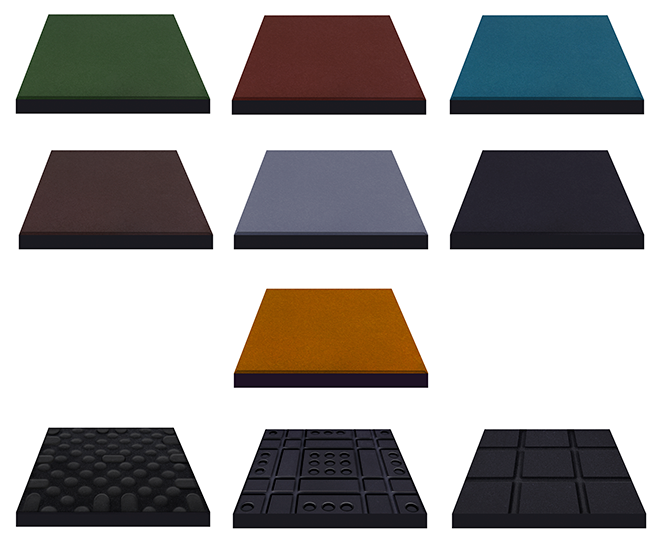 Плитка травмобезпечна гумова квадратна 500х500 мм, фото 1