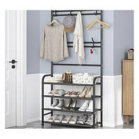 Универсальная вешалка для одежды New simple floor clothes rack size 60X29.5X151 см Чёрная