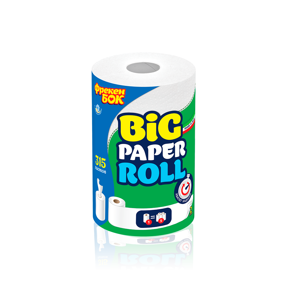 /Рушники паперові по 1 рул на гільзі 2х сл 315 листів з центральним витяганням ФРЕКЕН БОК