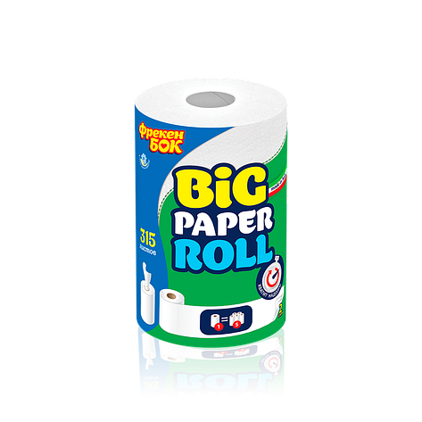 /Рушники паперові по 1 рул на гільзі 2х сл 315 листів з центральним витяганням ФРЕКЕН БОК, фото 1