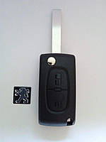 Корпус выкидного ключа Peugeot 207 307 308 407 Galakeys 2 кн батарейка на плате лезвие HU83 (01-02)