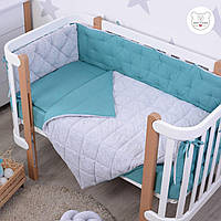 Постельный комплект в кроватку Baby Veres Velour Grey-tiffany 5 единиц 218.01