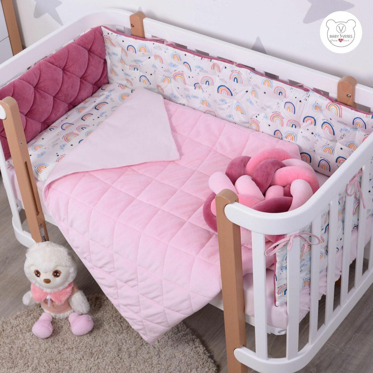 Комплект постільної білизни в ліжечко Baby Veres Velour Rainbow 5 одиниць