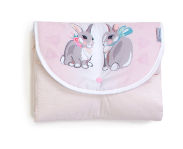Пеленальний матрац дорожній 57х60 см Baby Veres Summer pink Bunny