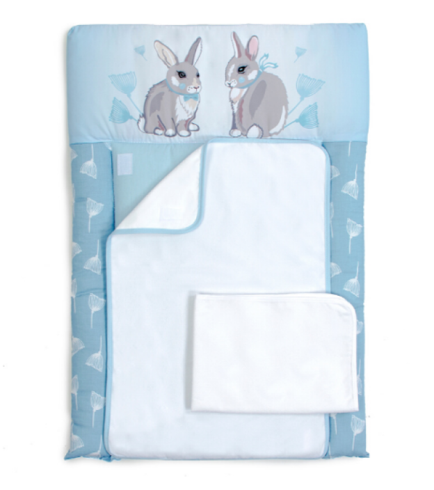 Пеленальний матрац Baby Veres Summer Bunny blue 50х70 см