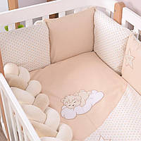 Постельный комплект в кроватку Baby Veres Sleepyhead beige new 6 единиц
