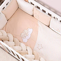 Постільний комплект в ліжечко Baby Veres Sleepyhead beige new 6 одиниць, фото 3