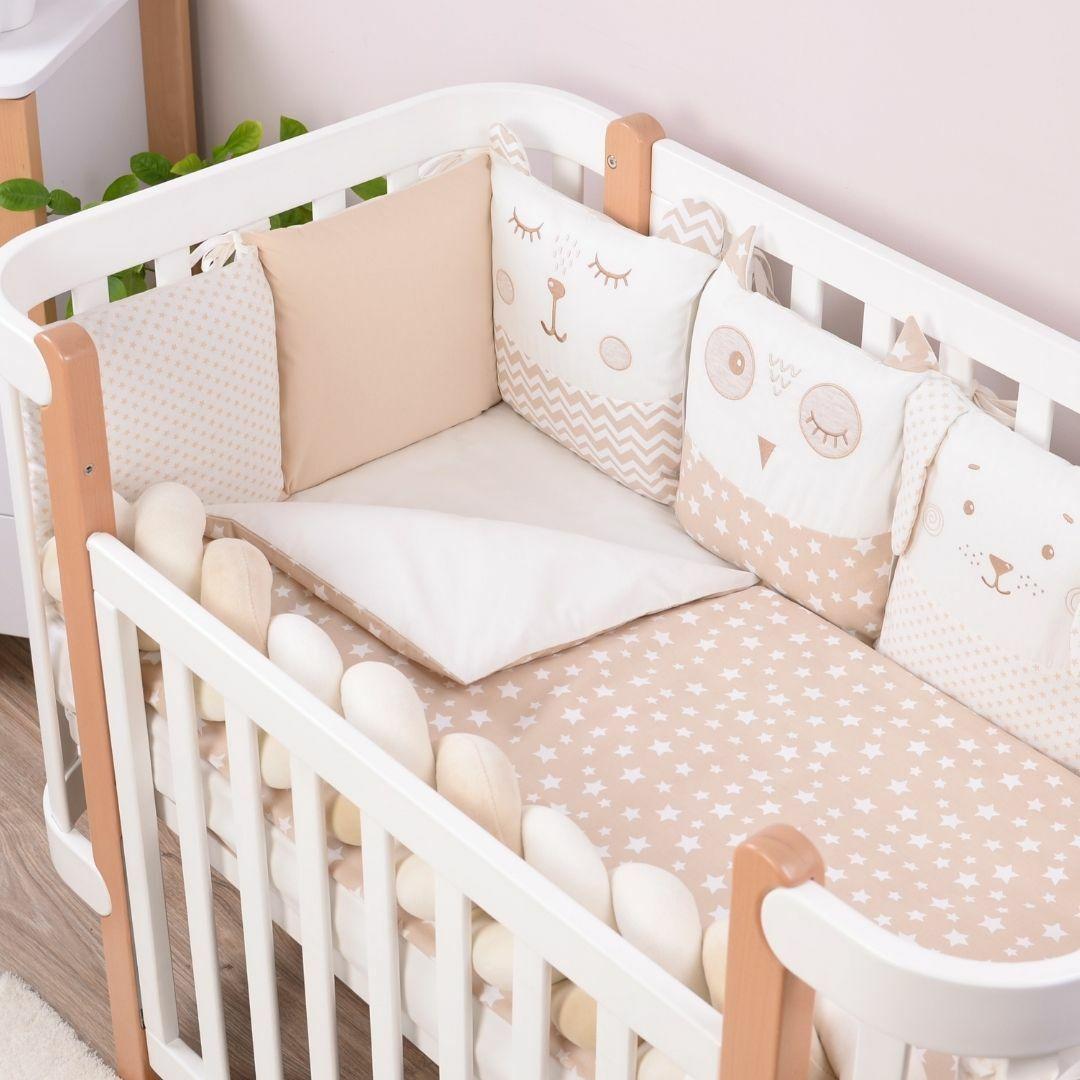 Постільний комплект в ліжечко Baby Veres Smiling animals beige new 6 одиниць