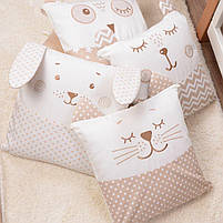 Постільний комплект в ліжечко Baby Veres Smiling animals beige new 6 одиниць, фото 4
