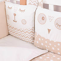 Постільний комплект в ліжечко Baby Veres Smiling animals beige new 6 одиниць, фото 5