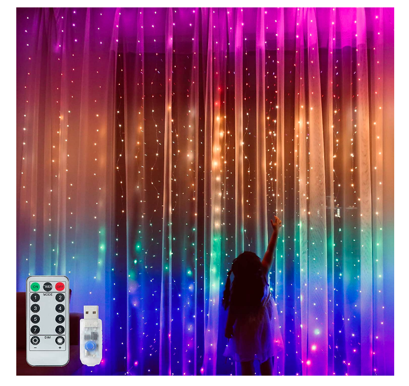 Світлодіодна гірлянда штора "Райдуга" 210Led 1.5x2m