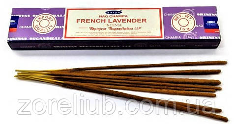 Пахощі натуральні пилцеві масала Нагчапа Французька Лаванда, NagChampa French Lavanda (15gm) Satya