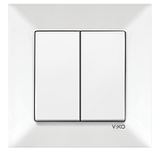 Meridian Білий вимикач 2-клавішний