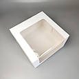 Коробка для торту, пирога, тістечок і чізкейку з вікном Біла 250*250*150, фото 2