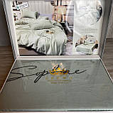 Сатиновий комплект постільної білизни високої якості Євро розмір Колір Мятний, фото 4