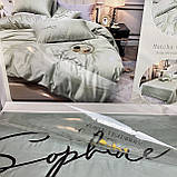 Сатиновий комплект постільної білизни високої якості Євро розмір Колір Мятний, фото 5