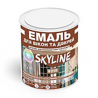 Эмаль акриловая Для Окон и Дверей SkyLine Wood Белая 0.75 л