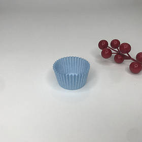 Паперова форма для цукерок, 30*24 мм, блакитна (60 шт.)