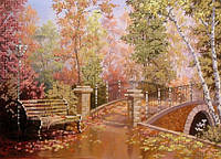 Осенний мостик Схема для вышивки бисером Картины бисером S-160