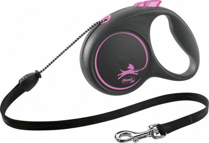 Рулетка-повідець Flexi Black Design M трос 5м/20кг