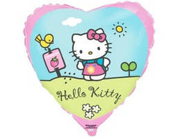 18" Серце фольговане "Hello Kitty" Кітті у саду