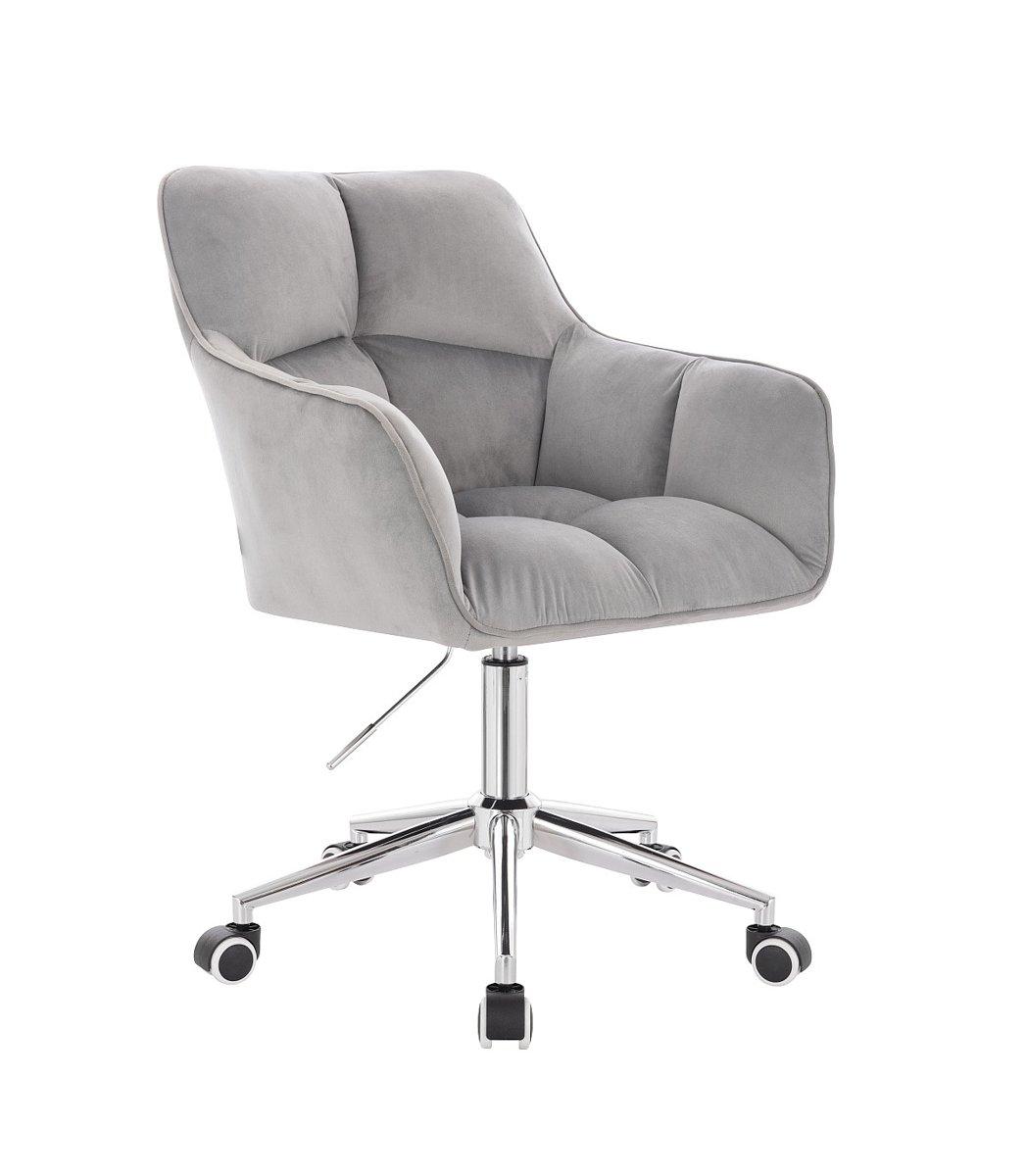 Перукарське крісло на пневматиці HR550K сірий велюр, фото 1