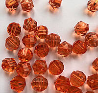Бусины акриловые, круглые, оранжевые, 10 мм (10 шт.)