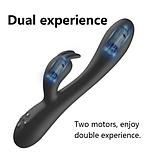Подвійний вібратор з підігрівом, стимулятор для клітора і піхви, інтимні іграшки для жінок, фото 10