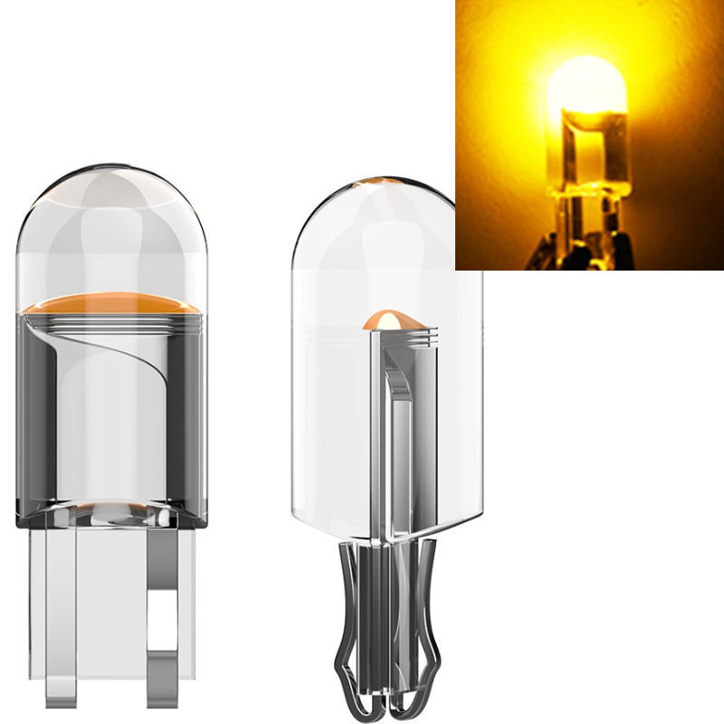 T10 W5W LED COB лампочка автомобільна світлодіодна - жовтий колір