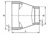 Перехід концентричний н/ж 254/204х2 AISI 304 DIN 11850, фото 3